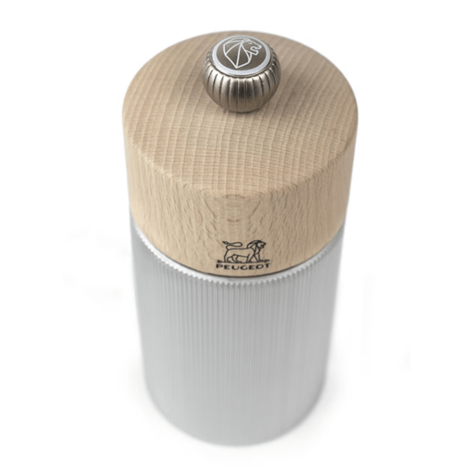 Peugeot Line Aluminium & Natural Wood Salt Mill 18cm