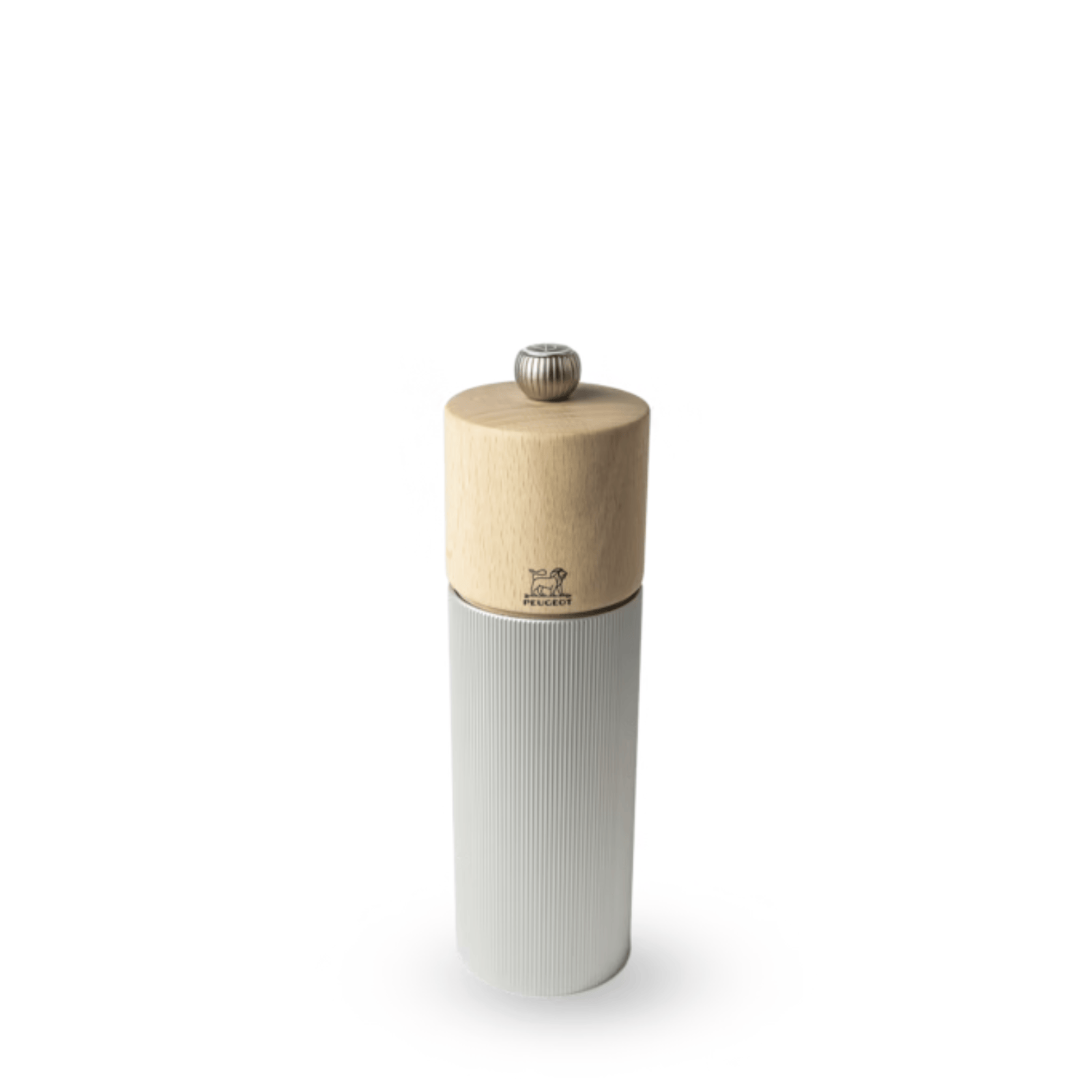 Peugeot Line Aluminium & Natural Wood Salt Mill 18cm