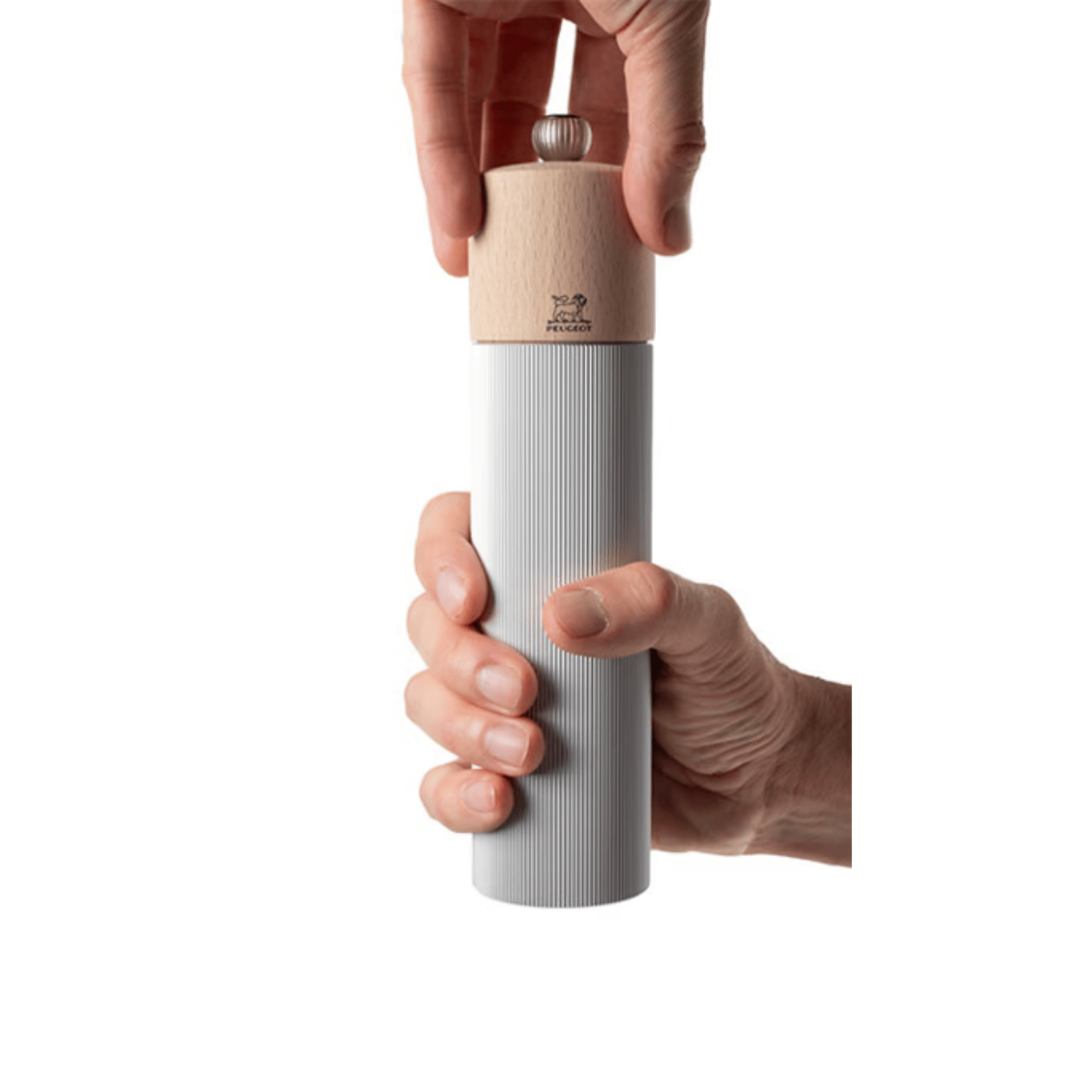 Peugeot Line Aluminium & Natural Wood Salt Mill 22cm