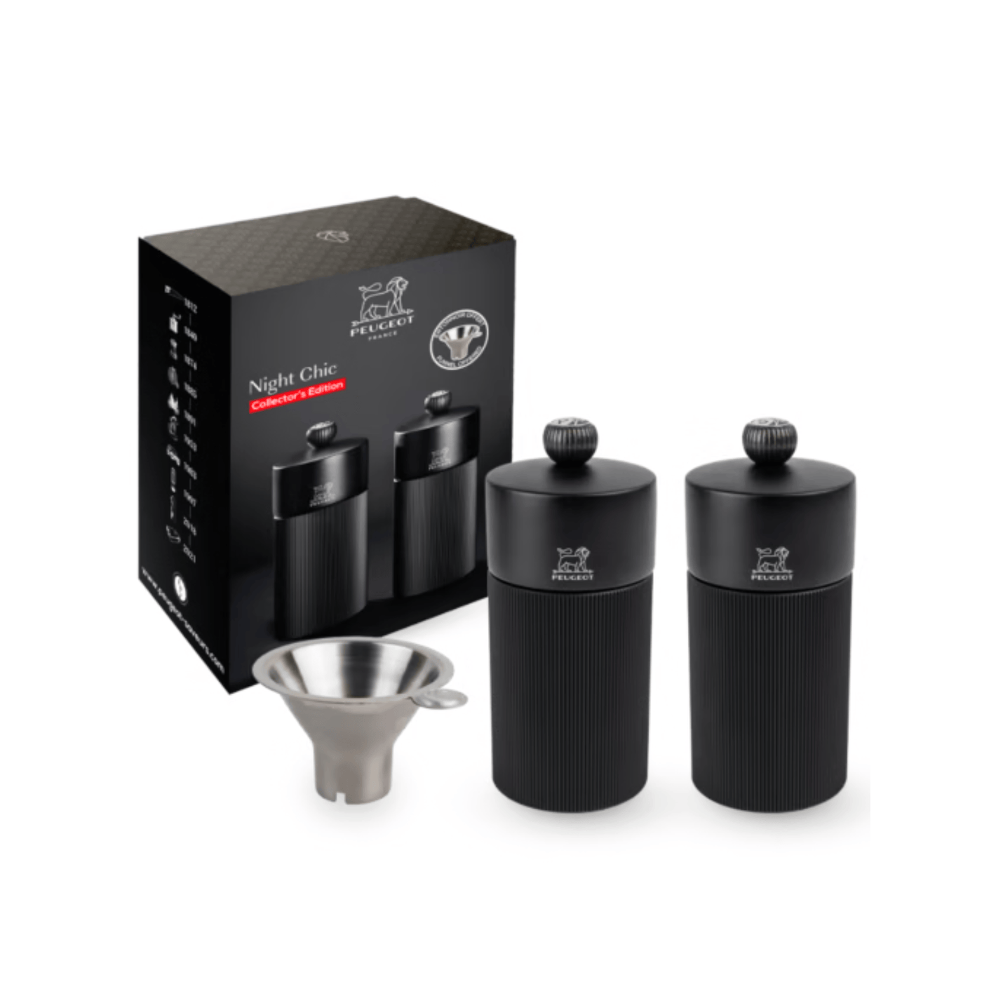 Peugeot Line Duo Night Chic Salt & Pepper Mill 12cm Set of 2