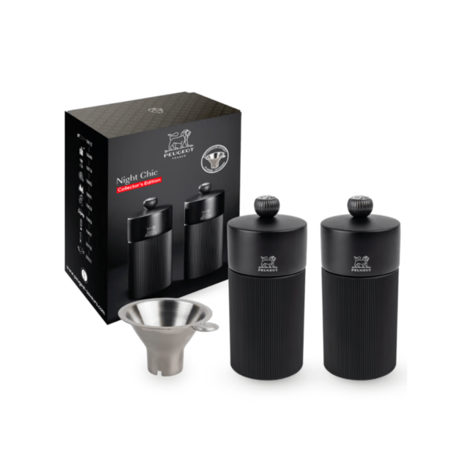 Peugeot Line Duo Night Chic Salt & Pepper Mill 12cm Set of 2