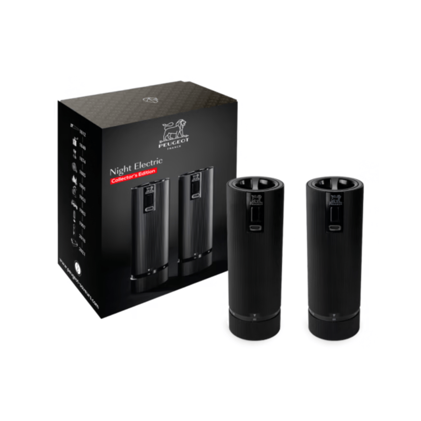 Peugeot Line Electric u'Select Duo Night Chic Salt & Pepper Mill 15cm Set of 2