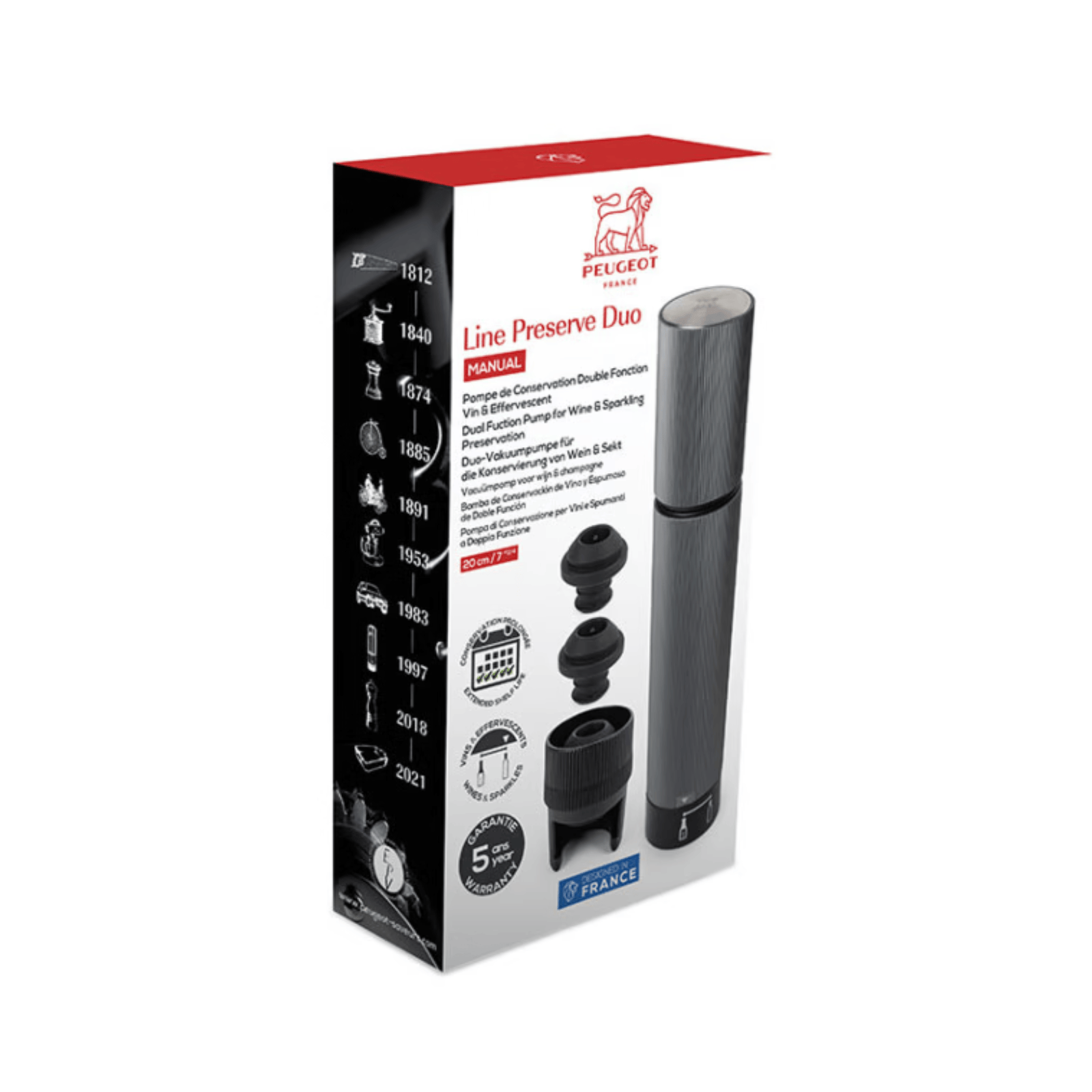 Peugeot Line Preserve Duo Wine/Champagne Vacuum Pump