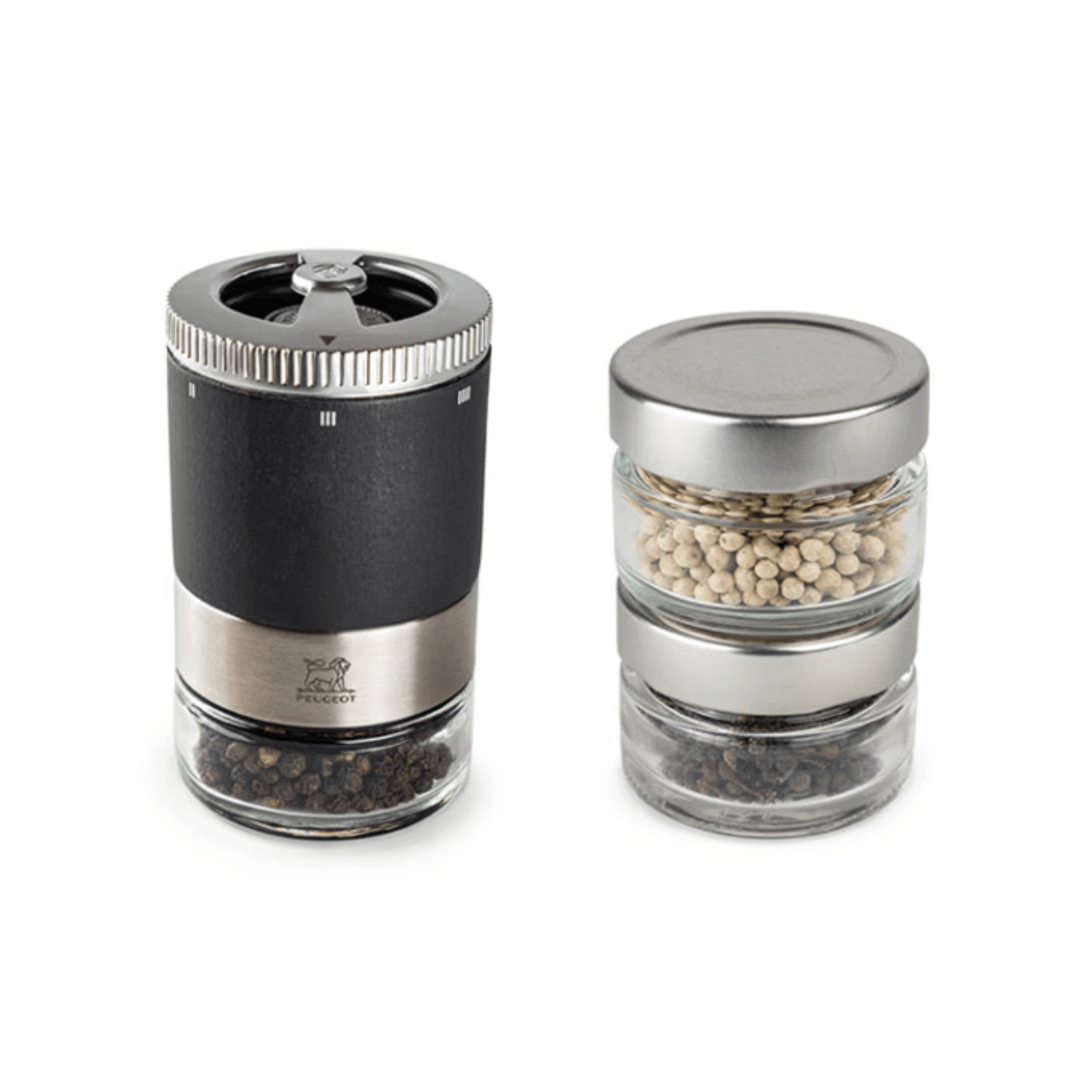 Peugeot Maestro u'Select Pepper Mill Gift Set with 3 Interchangeable Glass Jars