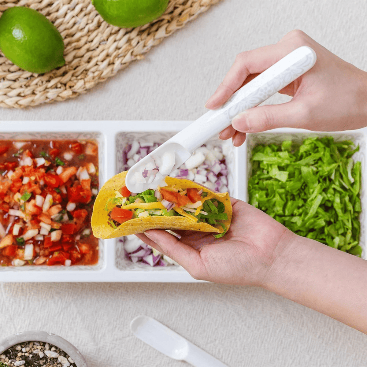 Prepara 3-Section Taco Tray Calavera Calm