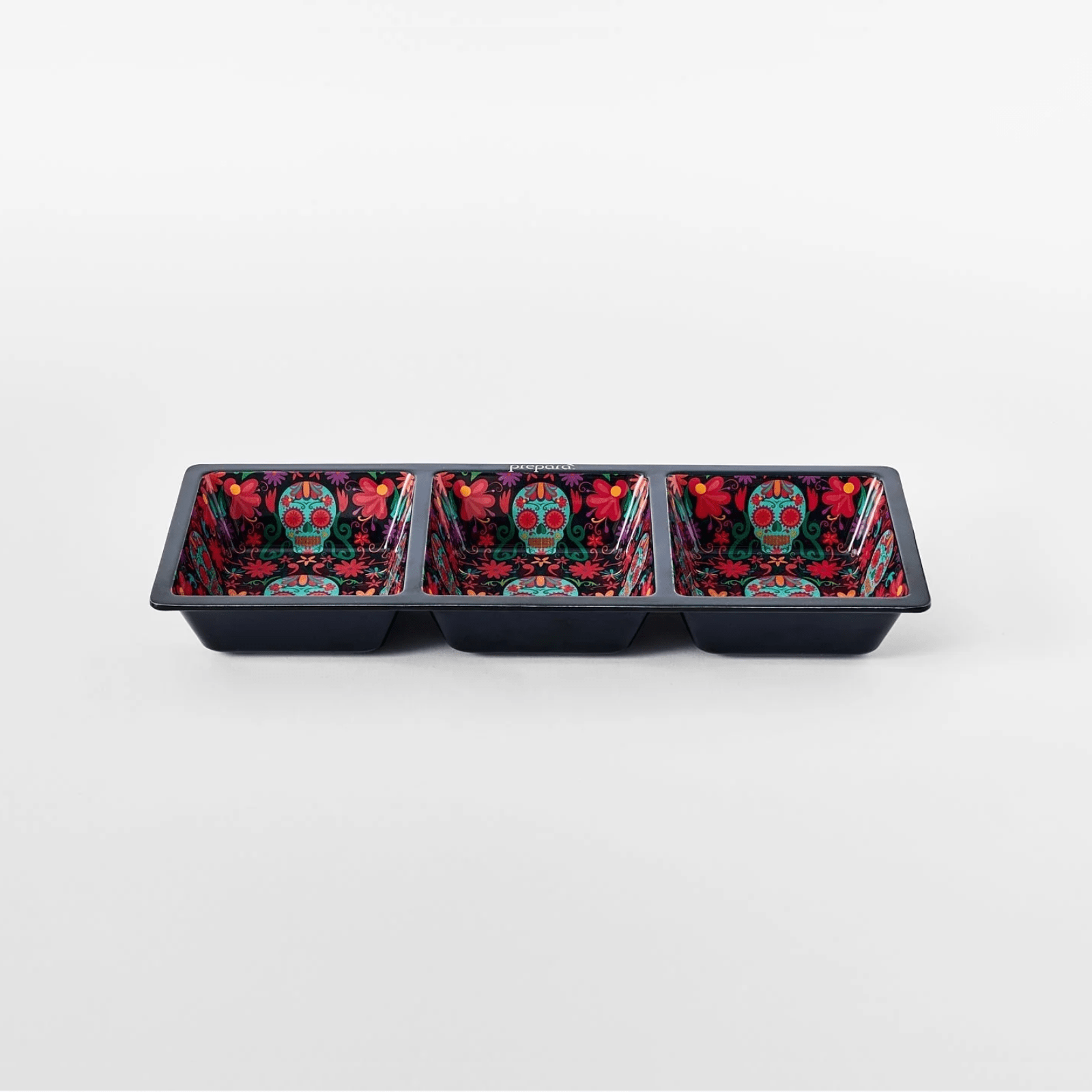 Prepara 3-Section Taco Tray Day of the Dead Edition