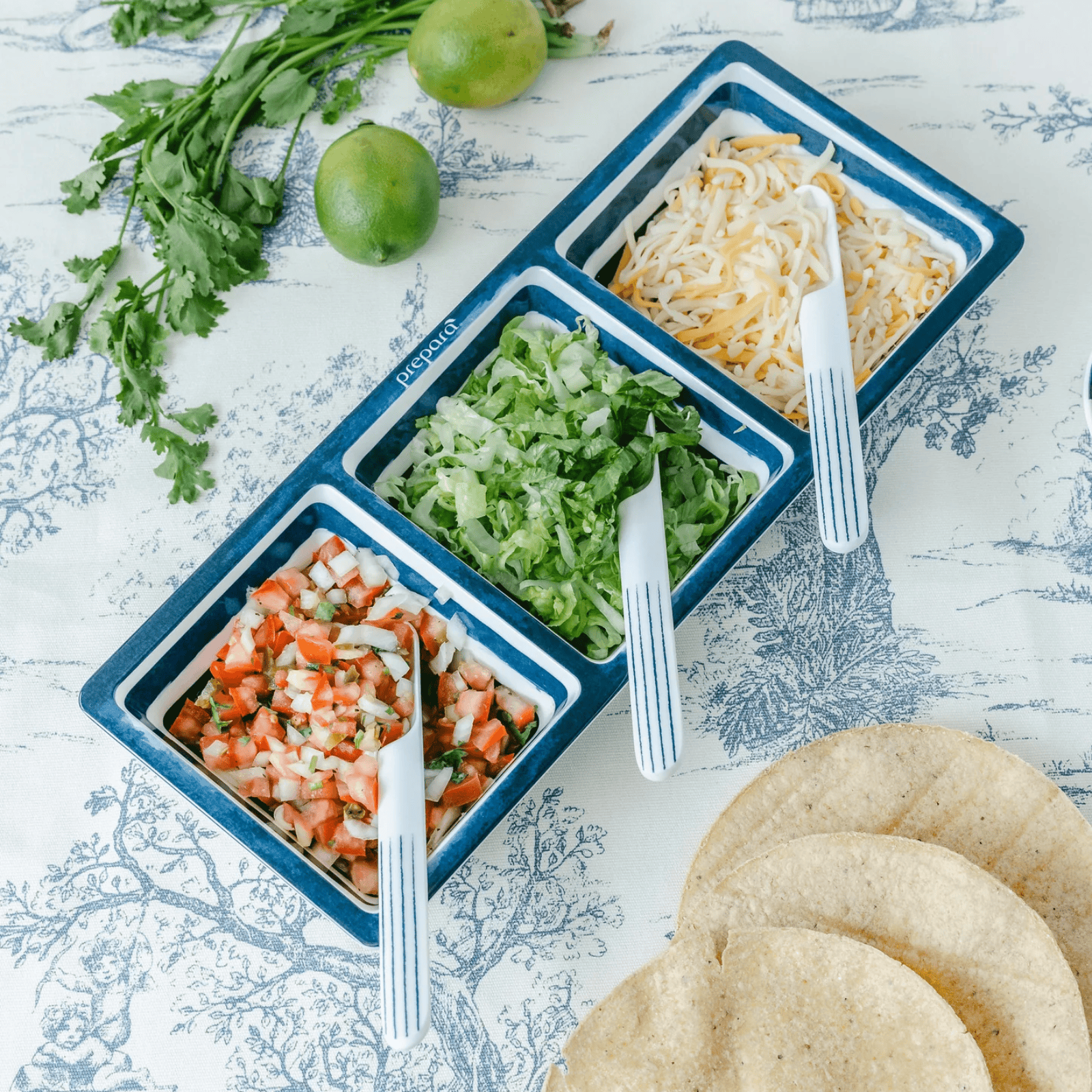 Prepara Taco Spoons Coastal Stripe 2-Pack