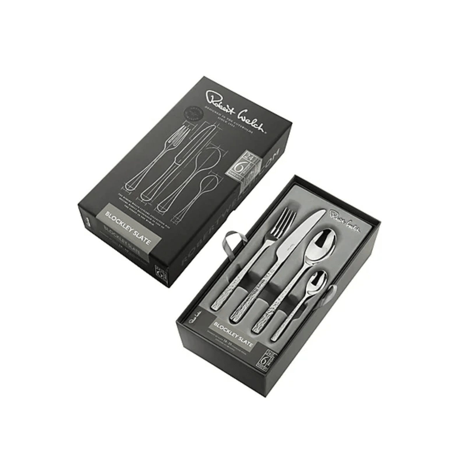 Robert Welch Blockley Slate 24 Piece Cutlery Set