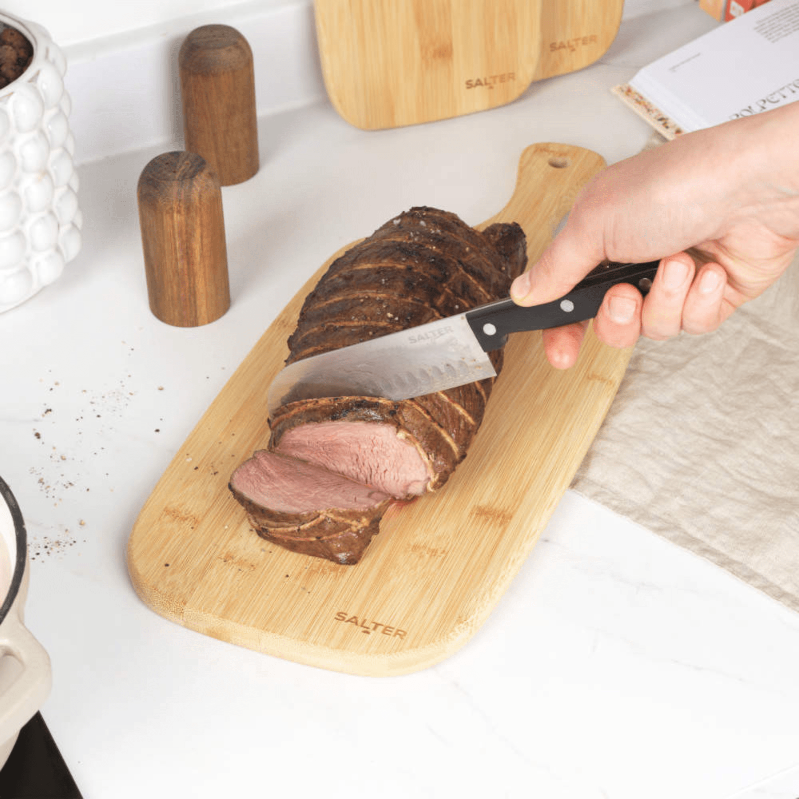 Salter Bamboo Paddle Chopping Boards Set 3-Piece