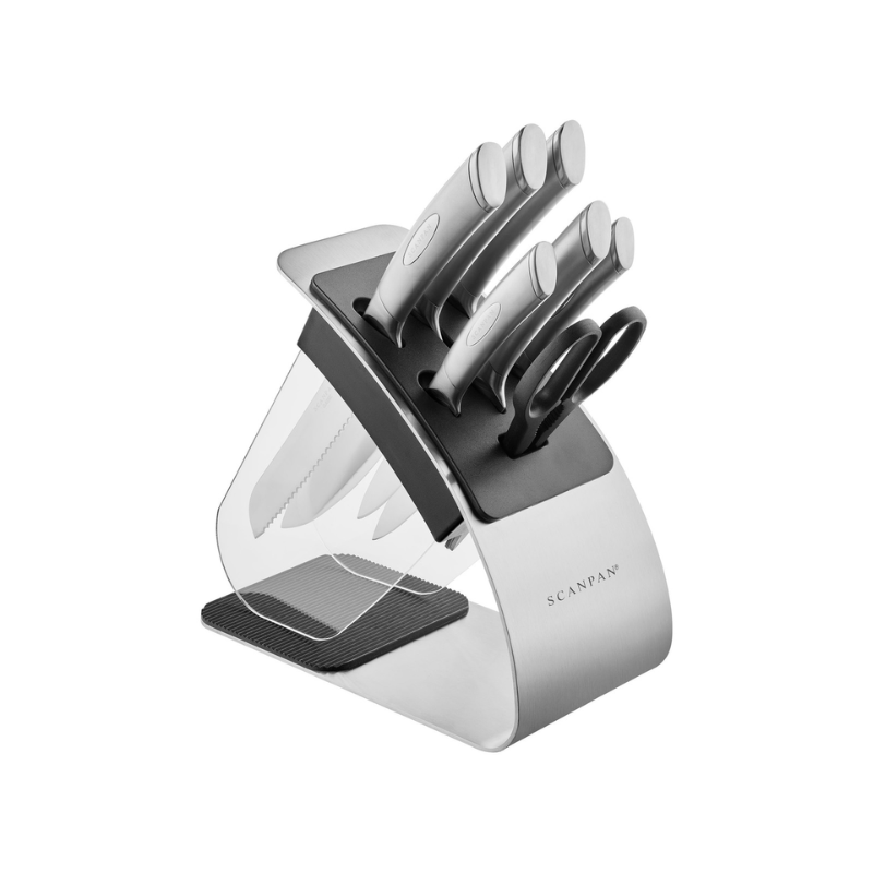 Scanpan Classic Steel Eclipse Knife Block Set 8-Piece The Homestore Auckland