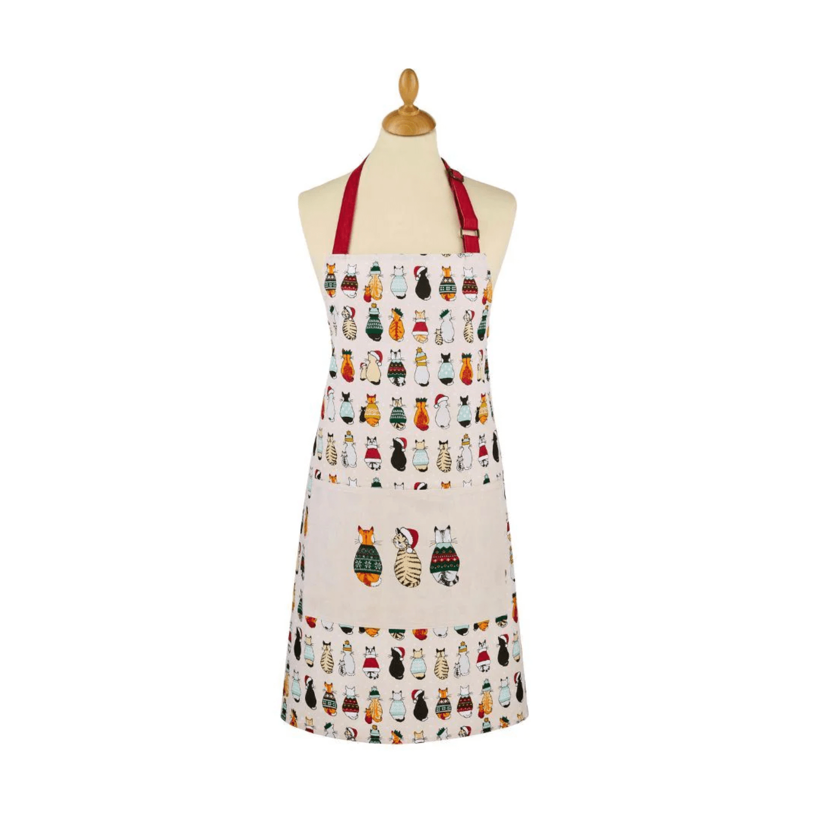 Ulster Weavers Cotton Apron Christmas Cats in Waiting