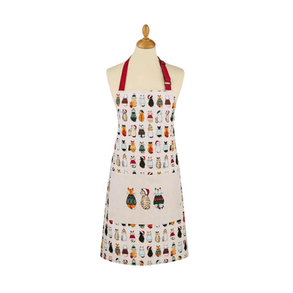 Ulster Weavers Cotton Apron Christmas Cats in Waiting