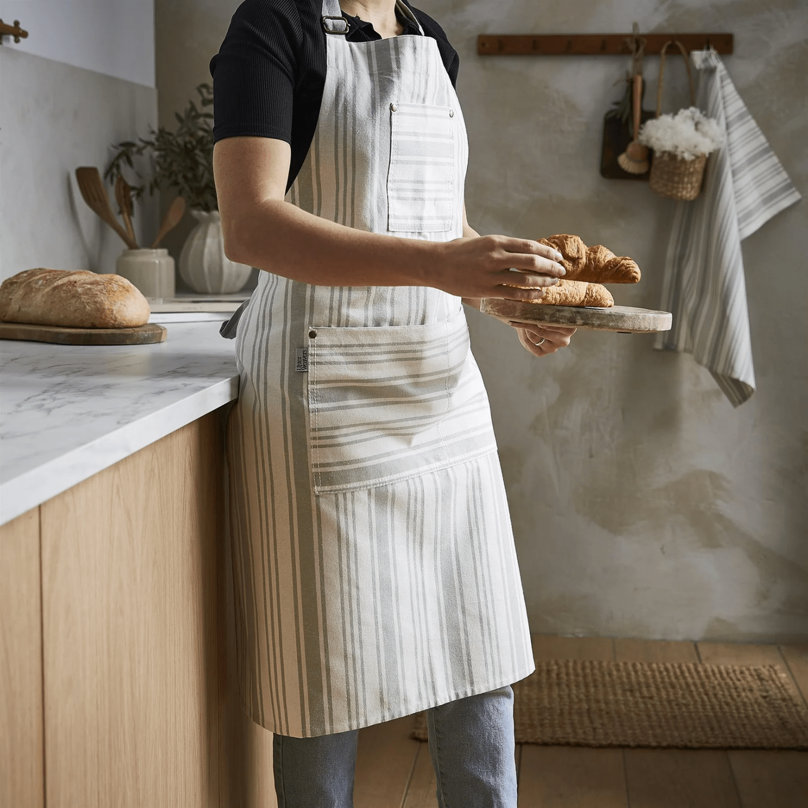 Ulster Weavers Cotton Apron Sage Stripe