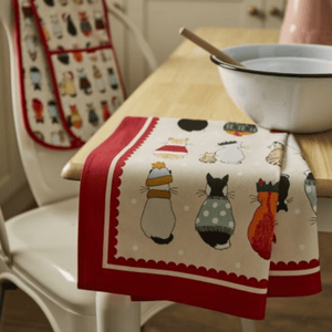 Ulster Weavers Cotton Tea Towel Christmas Cats in Waiting