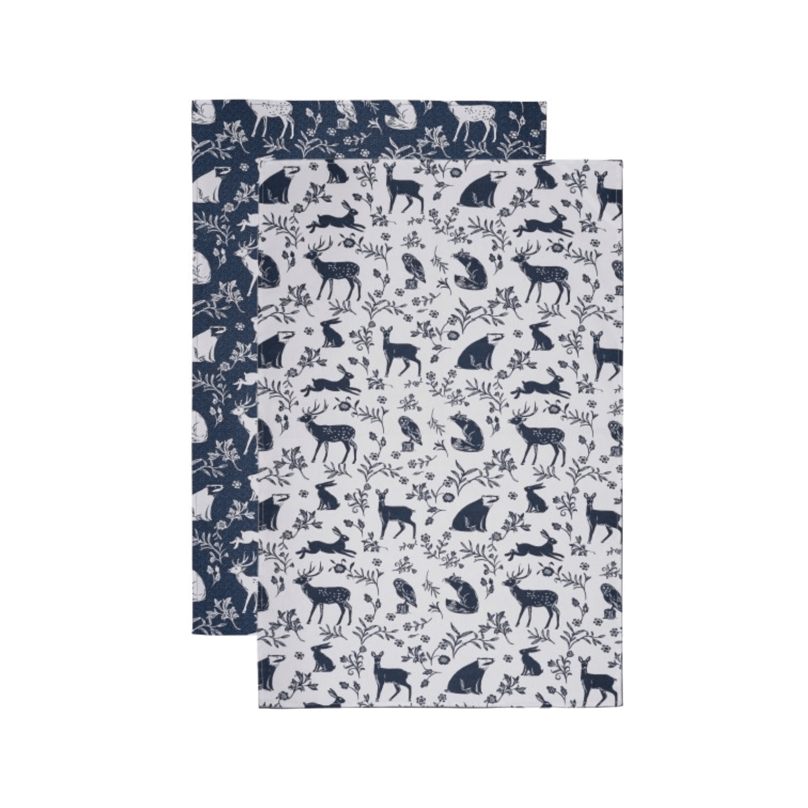 Ulster Weavers Cotton Tea Towel Forest Friends Navy 2-Pack