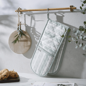 Ulster Weavers Double Oven Glove Sage Stripe