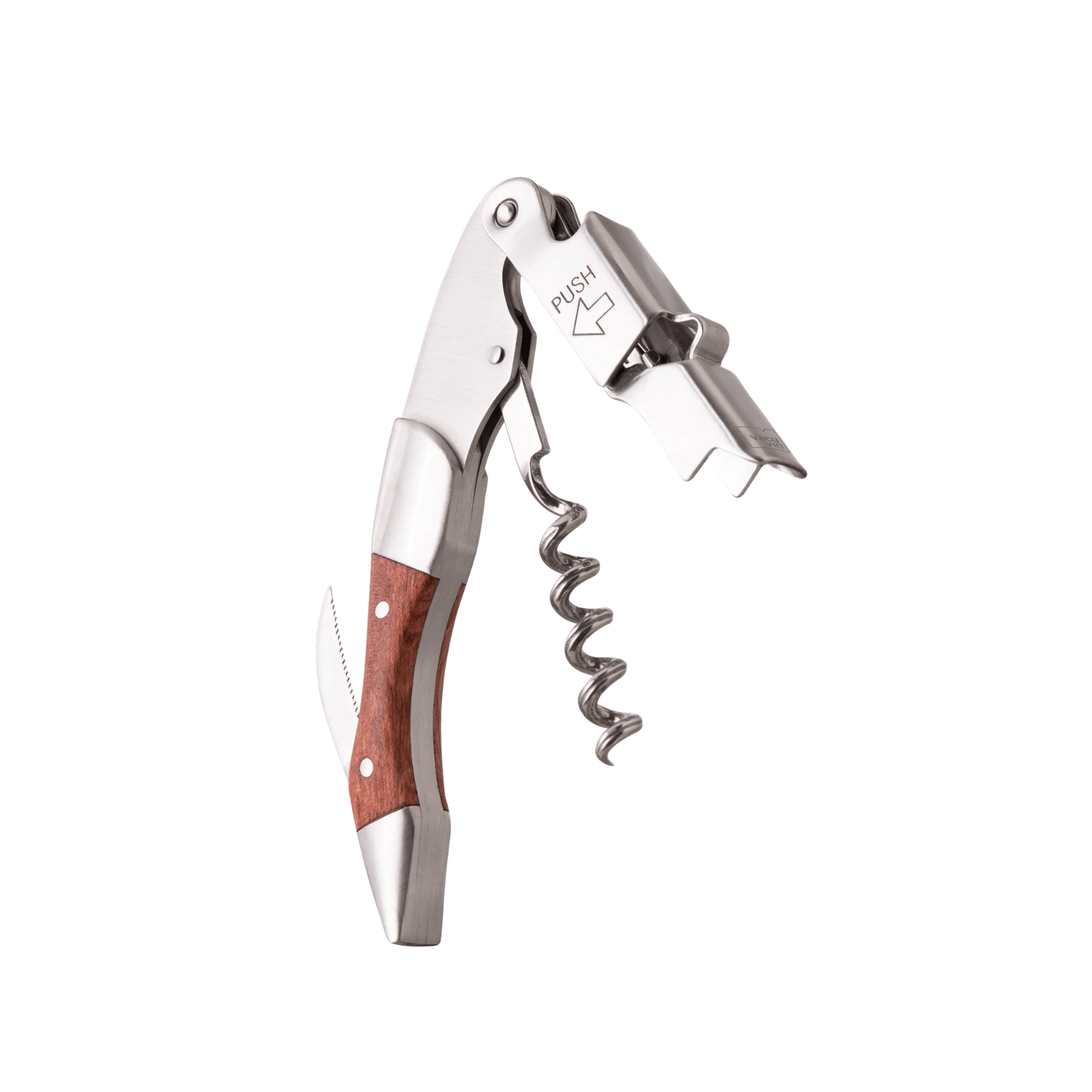Vacu Vin Waiters Corkscrew Push Wood