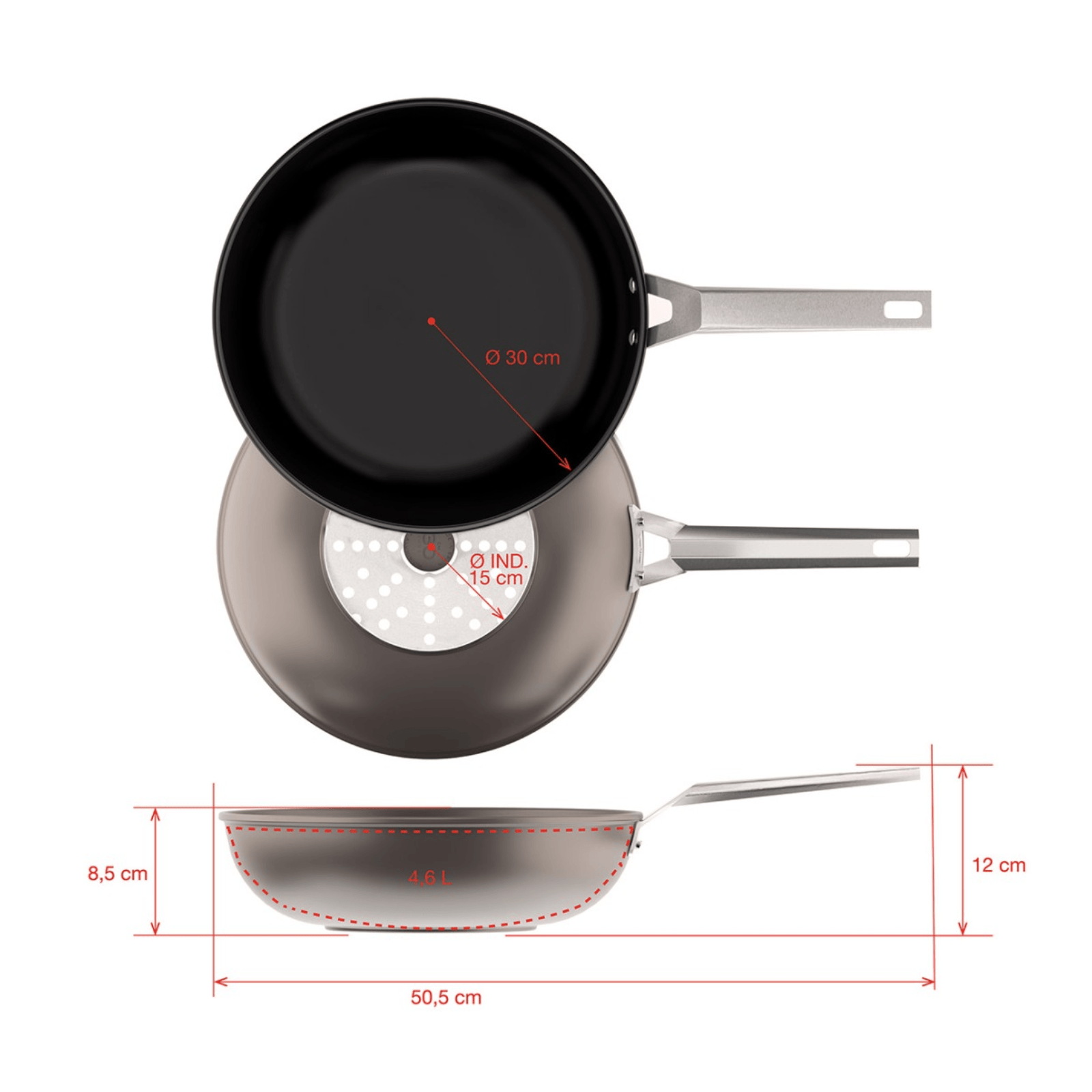 Valira Air Ceramic Induction Non-Stick Wok 30cm