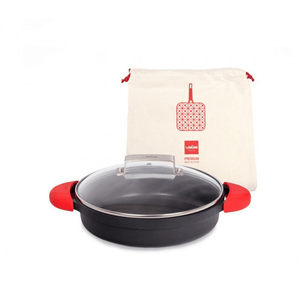 Valira Induction Non-Stick Shallow Casserole 24cm + Lid + Silicone Handle Covers