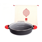 Valira Induction Non-Stick Shallow Casserole 28cm + Lid + Silicone Handle Covers