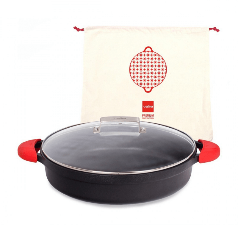 Valira Induction Non-Stick Shallow Casserole 32cm + Lid + Silicone Handle Covers