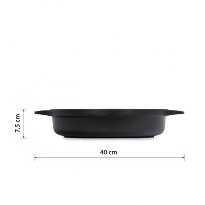 Valira Induction Non-Stick Shallow Casserole 32cm + Lid + Silicone Handle Covers The Homestore Auckland