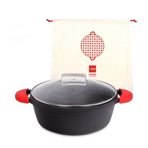 Valira Induction Non-Stick Tall Casserole 28cm + Lid + Silicone Handle Covers