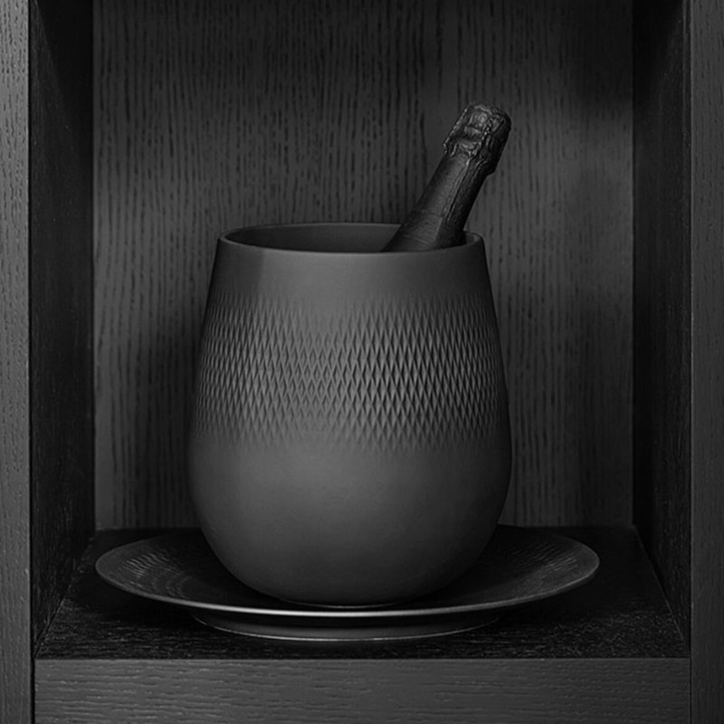 Villeroy & Boch Manufacture Collier Noir Carre Vase Large 22.5cm The Homestore Auckland