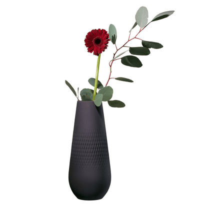 Villeroy & Boch Manufacture Collier Noir Carre Vase Tall 26cm The Homestore Auckland