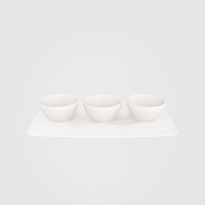 Villeroy & Boch Manufacture Rock Blanc Dip Bowl Set 4-Piece