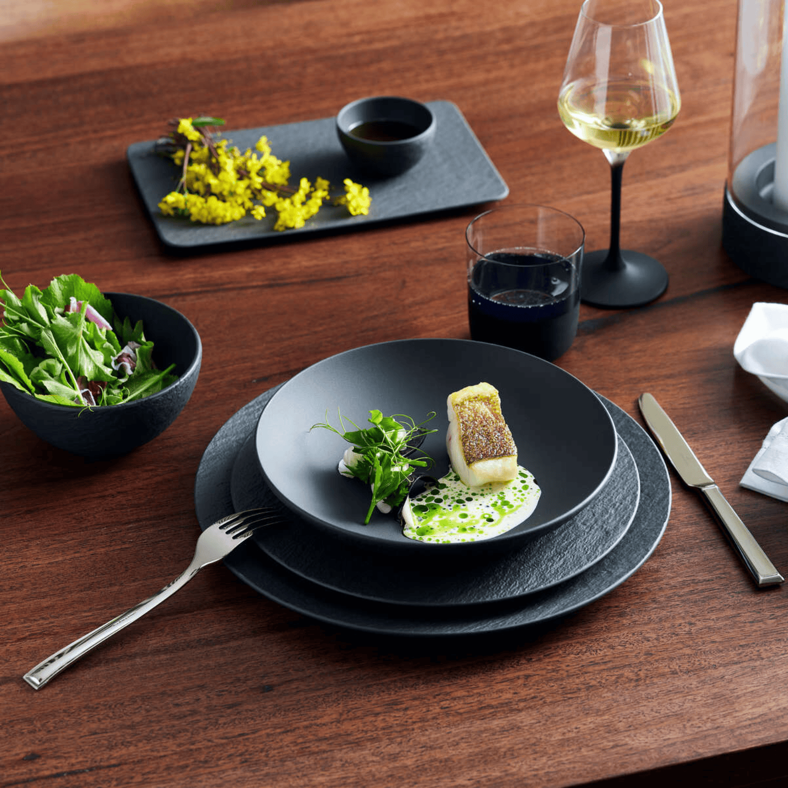 Villeroy & Boch Manufacture Rock Dinner Set for Two 8-Piece