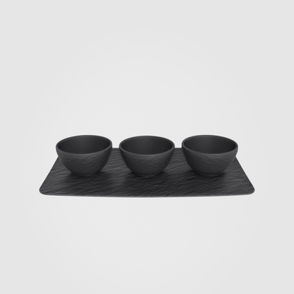 Villeroy & Boch Manufacture Rock Dip Bowl Set 4-Piece