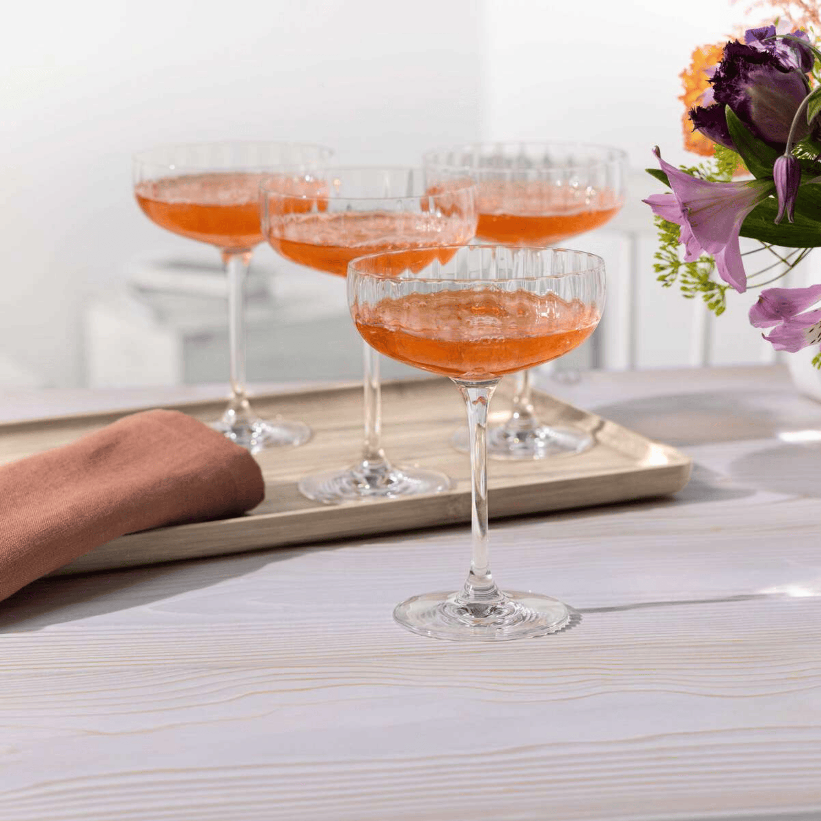 Villeroy & Boch Rose Garden Champagne Coupe Set 4-Piece