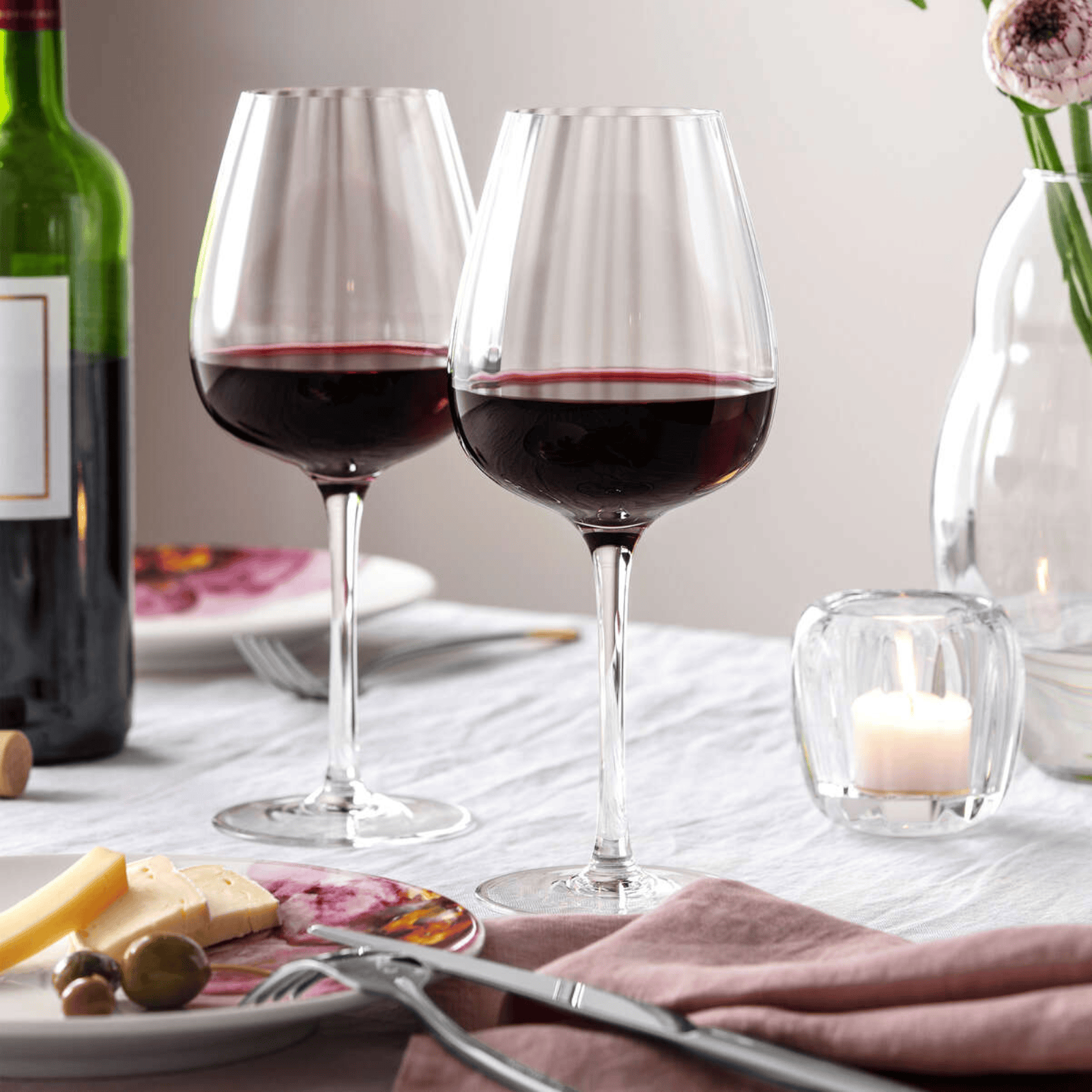 Villeroy & Boch Rose Garden Red Wine Goblet Set 4-Piece