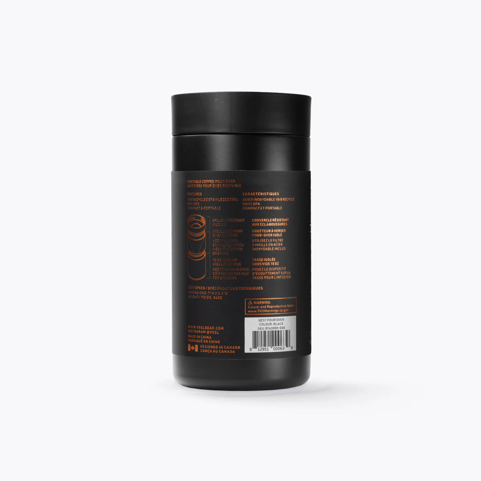 VSSL Nest Pour Over Set Black