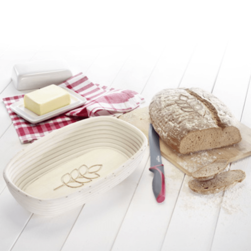 Westmark Bread Proving Basket Oval with Motif & Cover