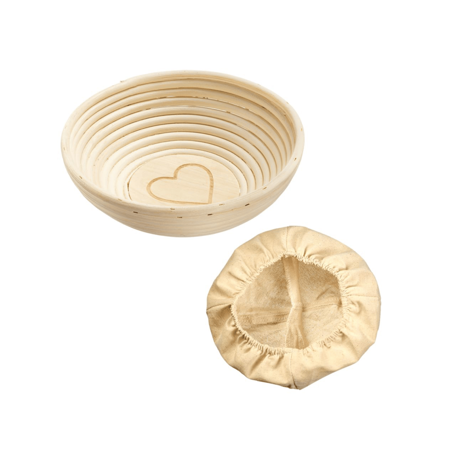 Westmark Bread Proving Basket Round with Heart & Cover