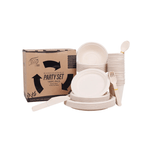 White Magic Eco Basics Biodegradable Party Set 140-Piece