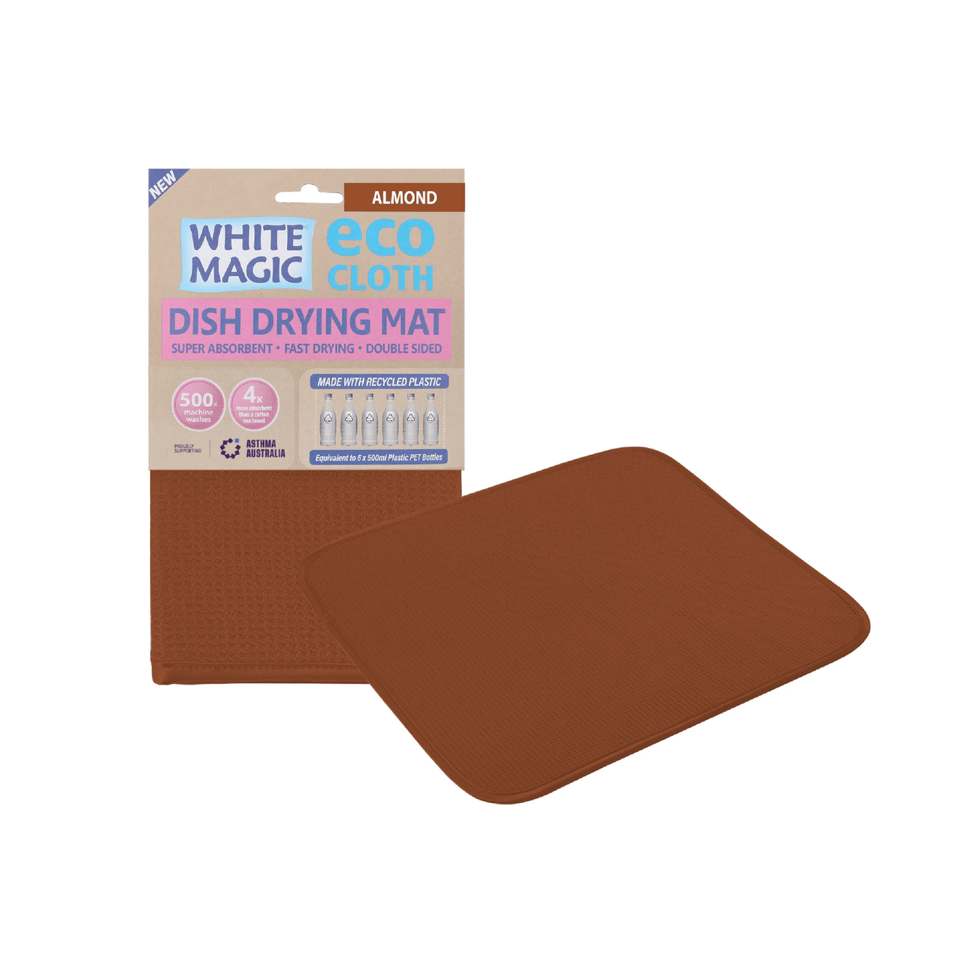 White Magic Eco Cloth Dish Drying Mat Almond