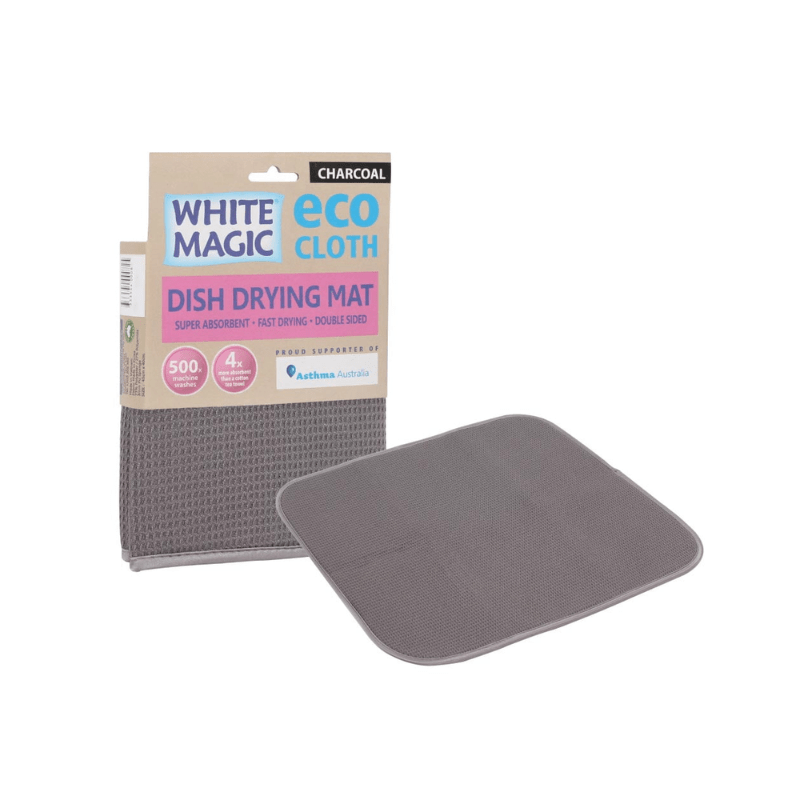 White Magic Eco Cloth Dish Drying Mat Charcoal