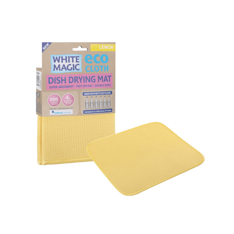 White Magic Eco Cloth Dish Drying Mat Lemon