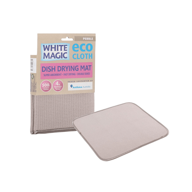 White Magic Eco Cloth Dish Drying Mat Pebble