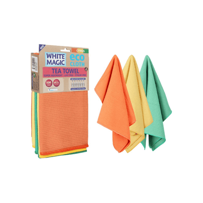 White Magic Eco Cloth Tea Towel 3-Pack Citrus