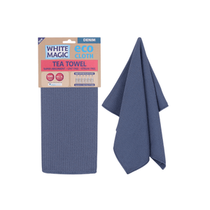 White Magic Eco Cloth Tea Towel Denim