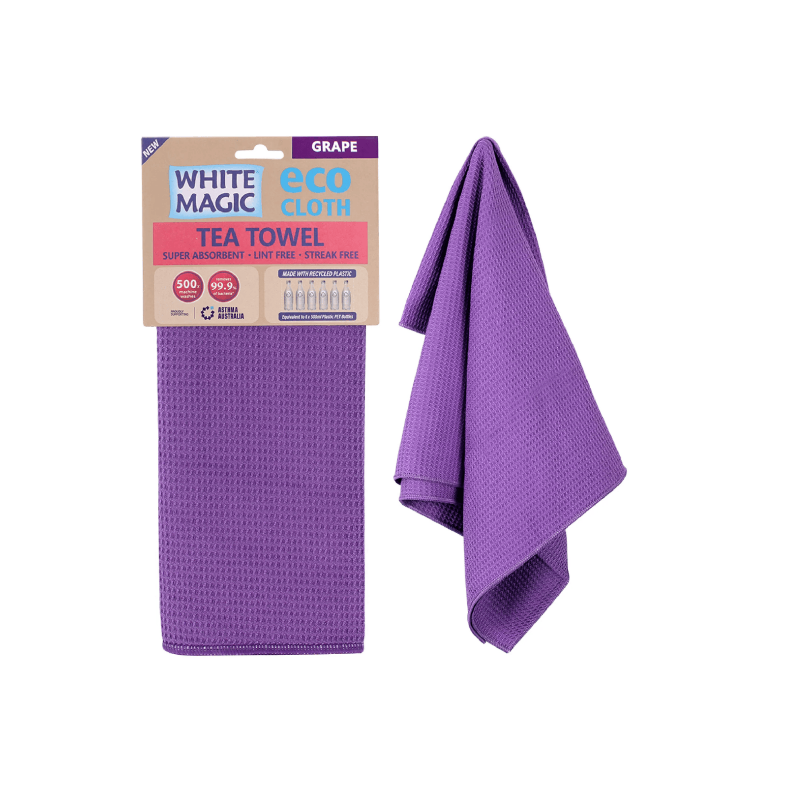 White Magic Eco Cloth Tea Towel Grape