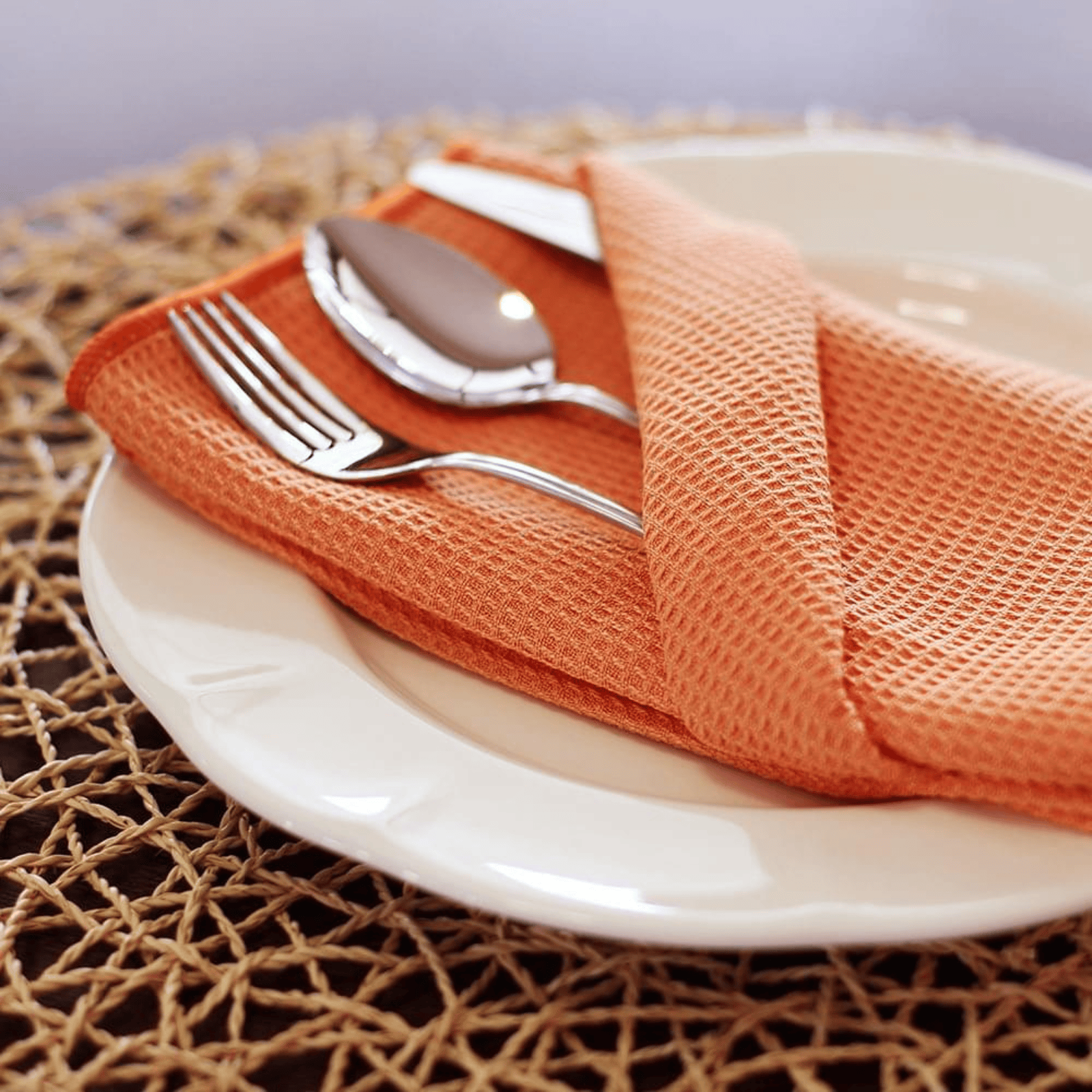 White Magic Eco Cloth Tea Towel Tangerine