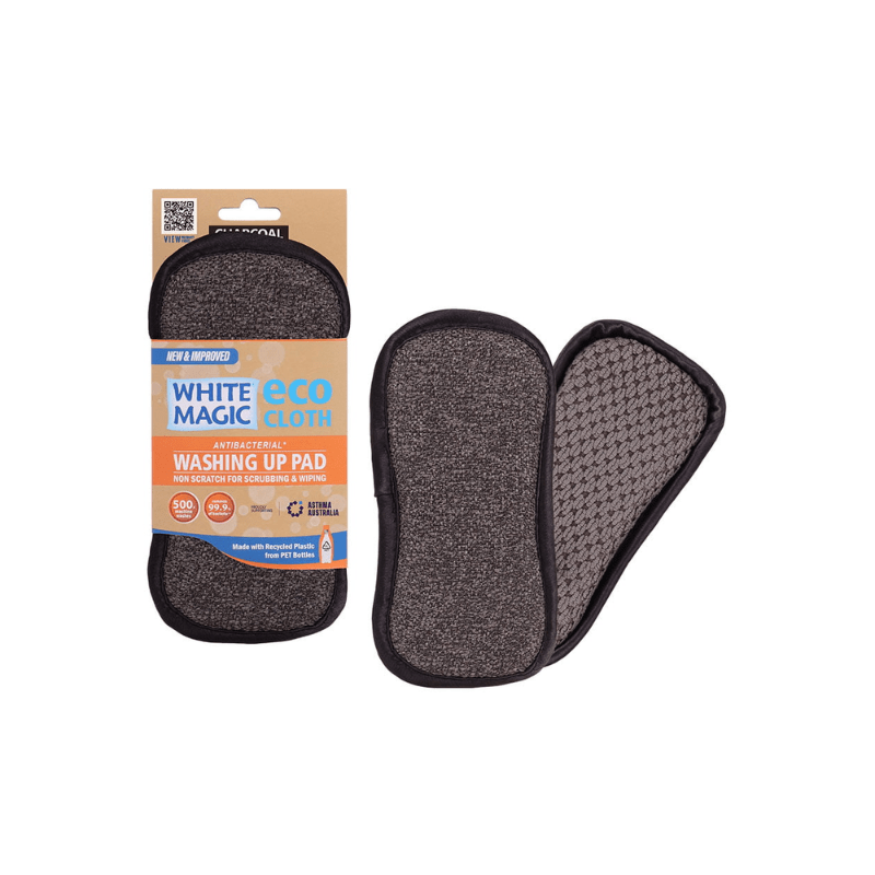 White Magic Eco Cloth Washing Up Pad Charcoal