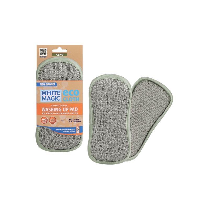 White Magic Eco Cloth Washing Up Pad Olive