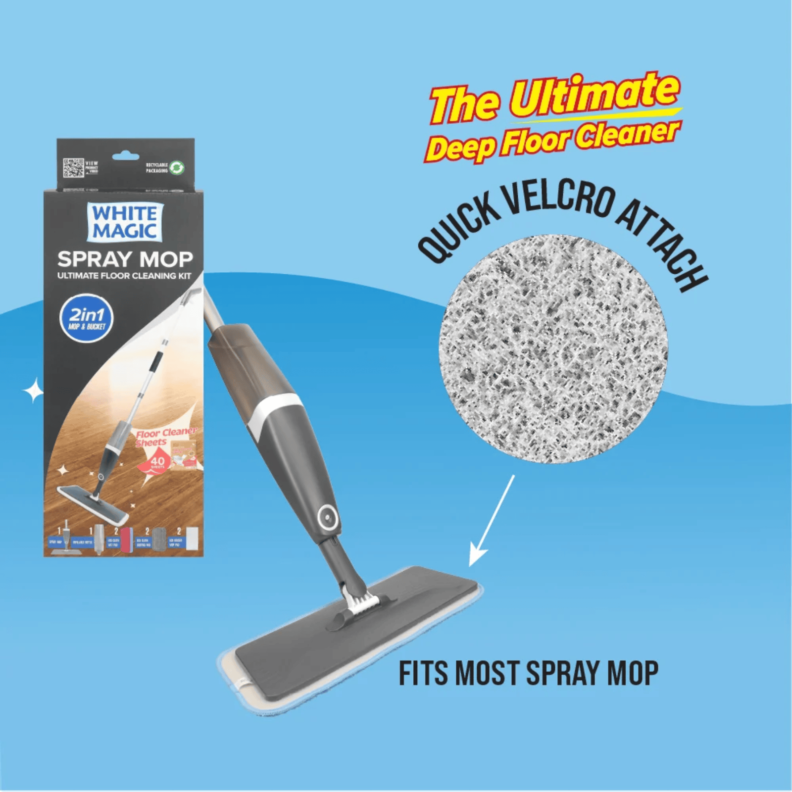 White Magic Eco Eraser Floor Eraser Sponge 2-Pack