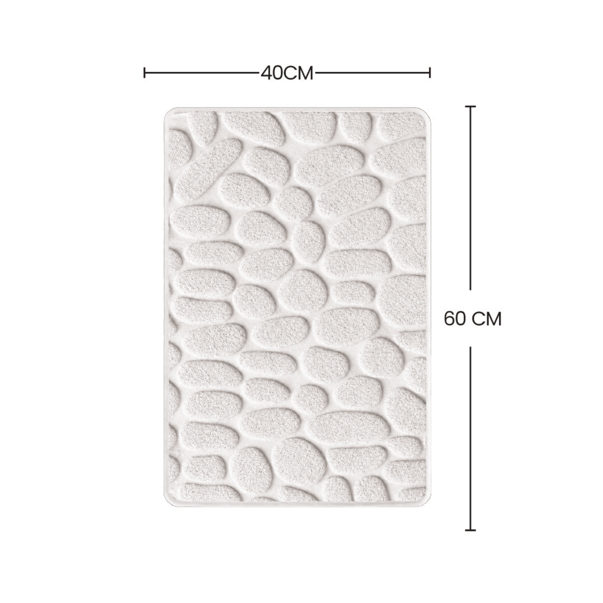White Magic Non-Slip Shower Mat River Stone Regular Cream